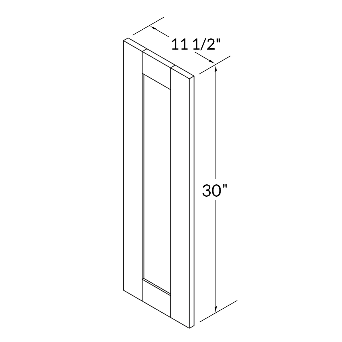 Wall decorative door WDD1230 Alpina White LessCare 12 in. width 30 in. height