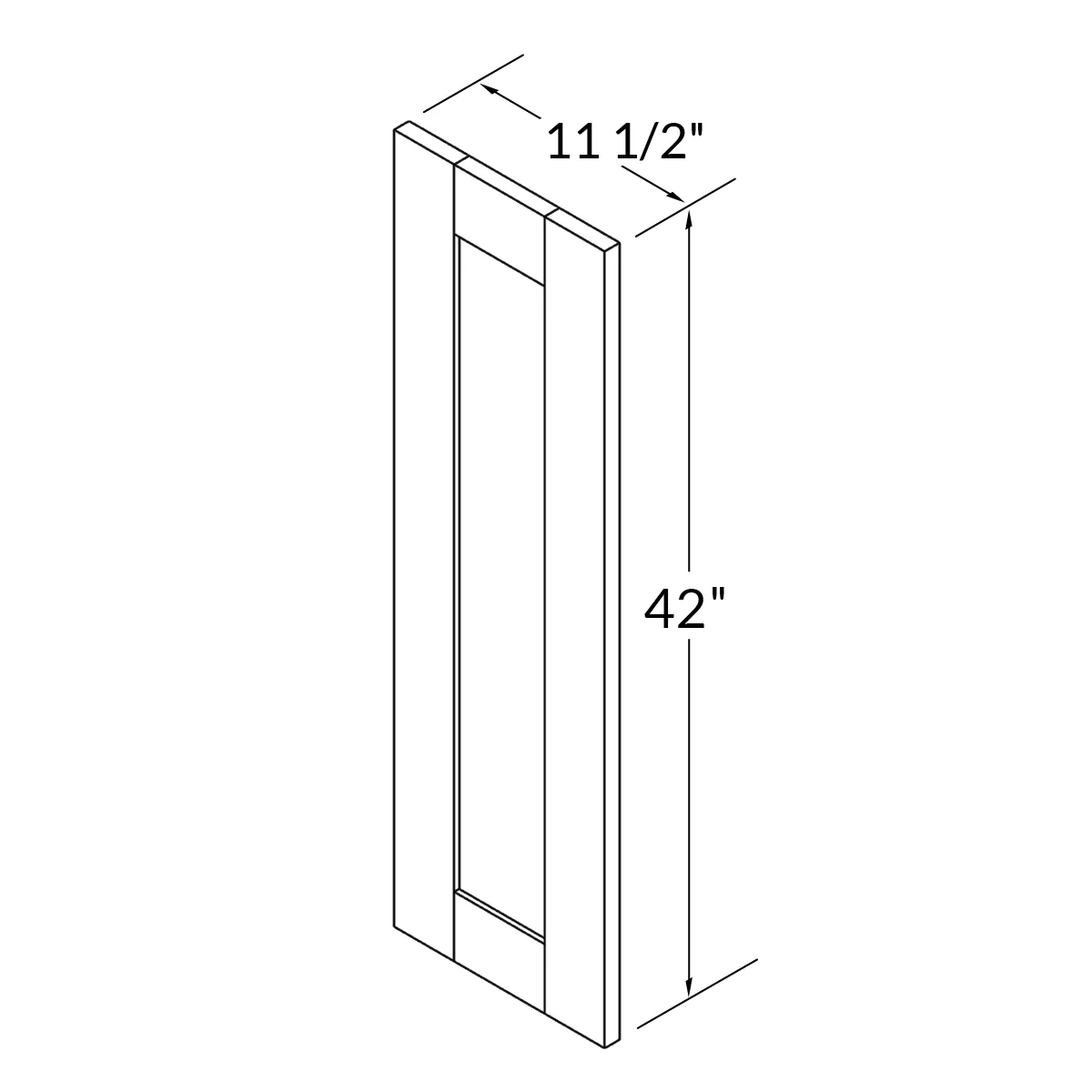 Wall decorative door WDD1242 Alpina White LessCare 12 in. width 42 in. height