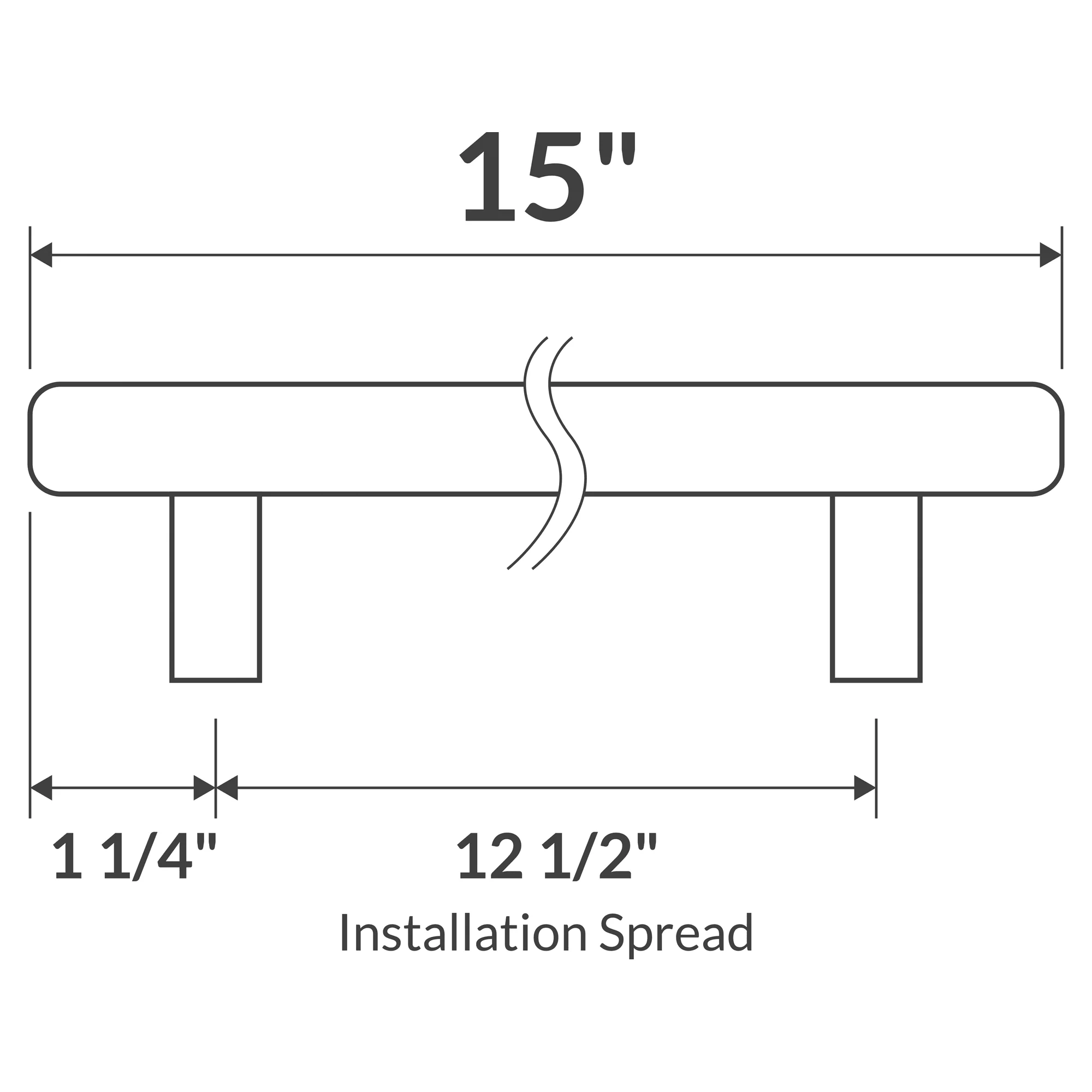 15" Brushed Nickel Bar-Style Handle/Pull LDH-15 - Image 3