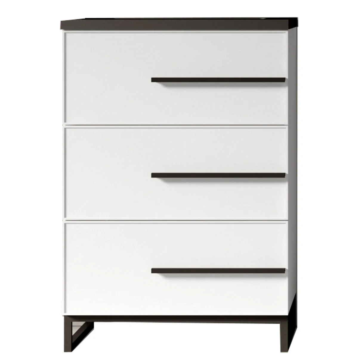24" W Freestanding Single Bathroom Vanity in White Gloss with Matte Black Integrated Sink LV15B-24W - Image 4