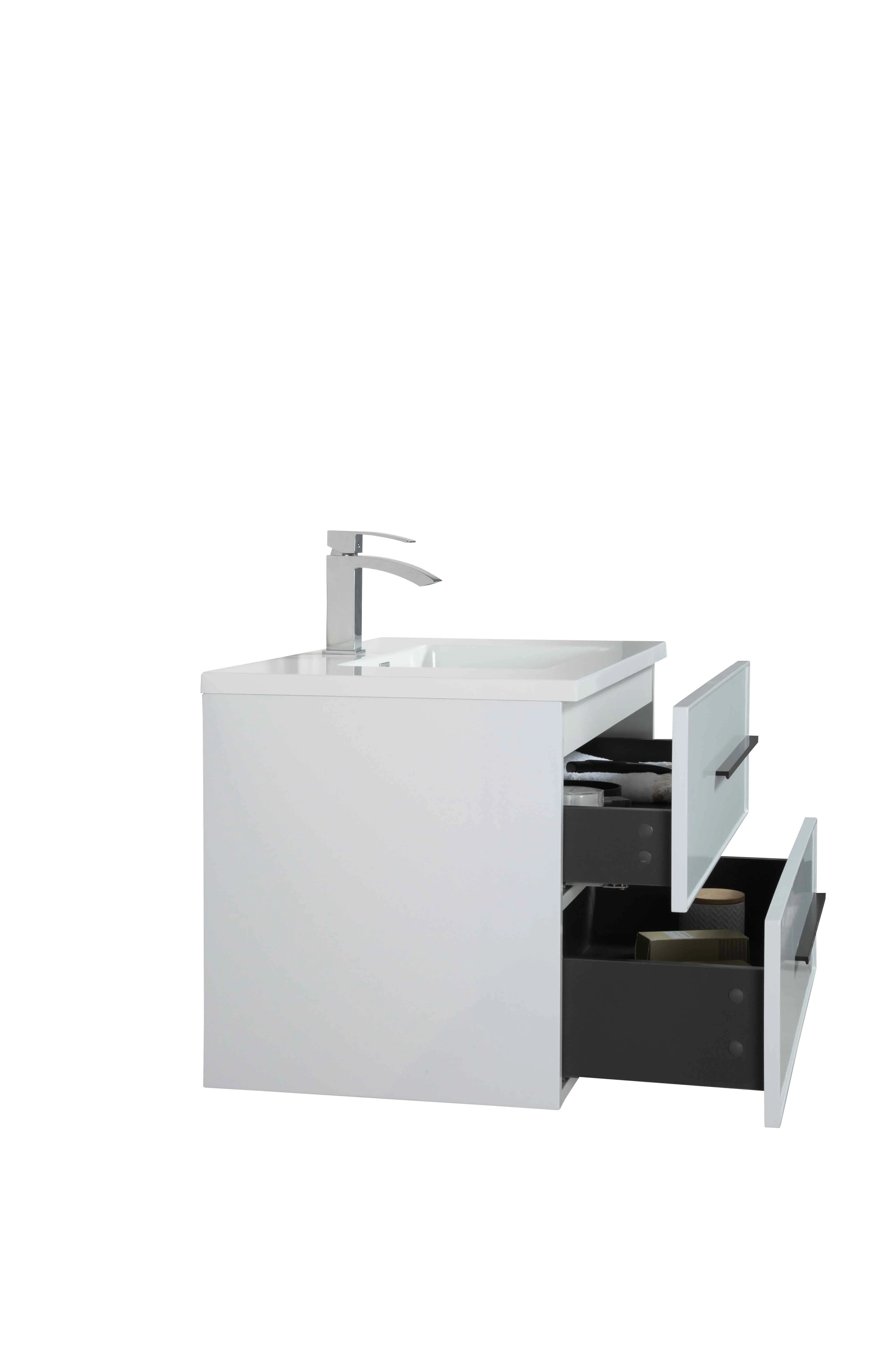 36" Wall Mount Single Bathroom Vanity in White Gloss with White Integrated Sink LV15W-36W - Image 6
