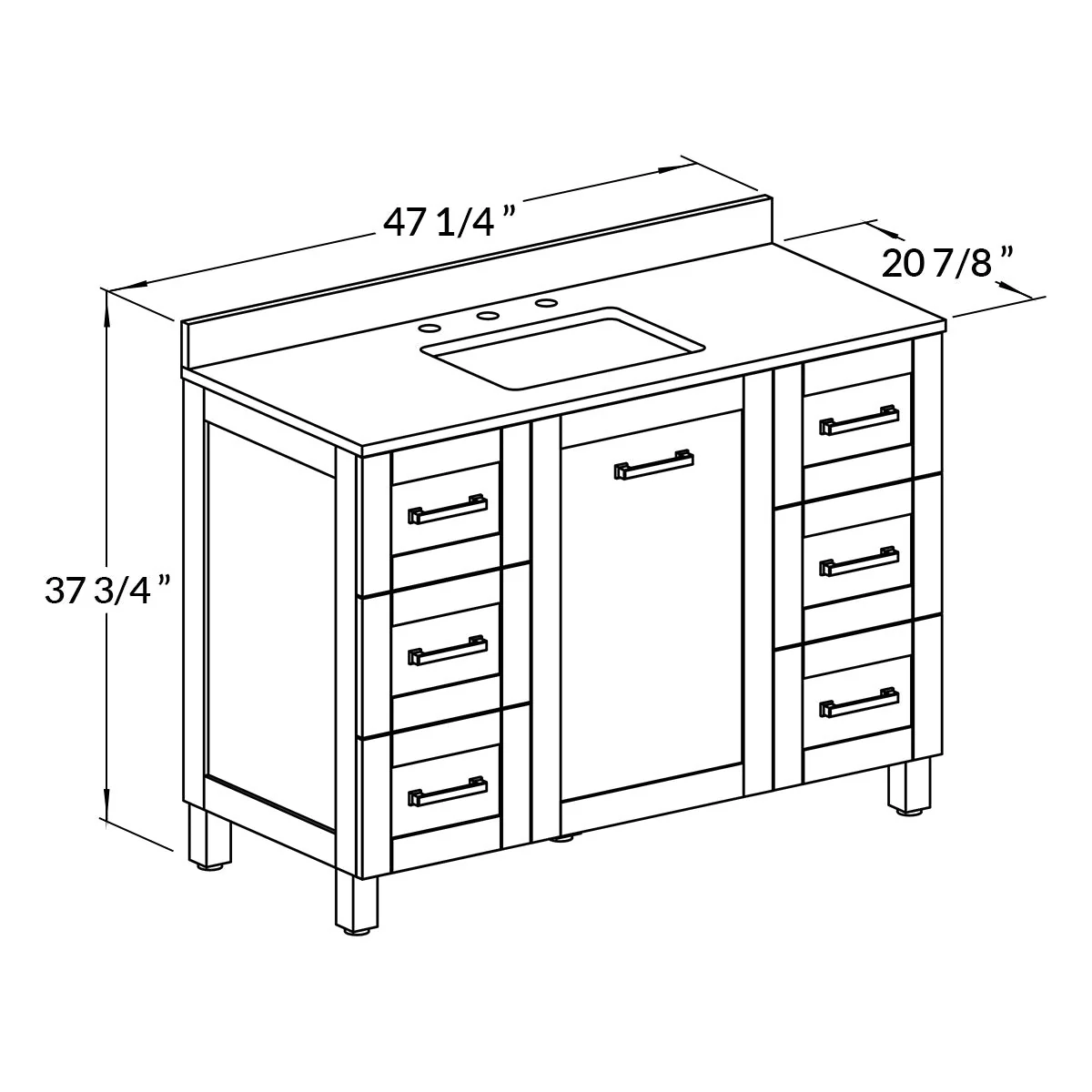 48" Freestanding Single Bathroom Vanity in Oak with Quartz Stone Countertop - Image 5