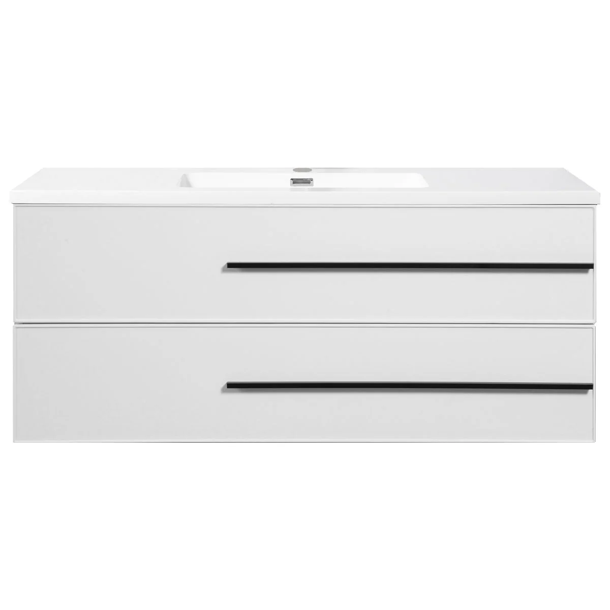 48" Wall Mount Single Bathroom Vanity in White Gloss with White Integrated Sink LV15W-48W - Image 5