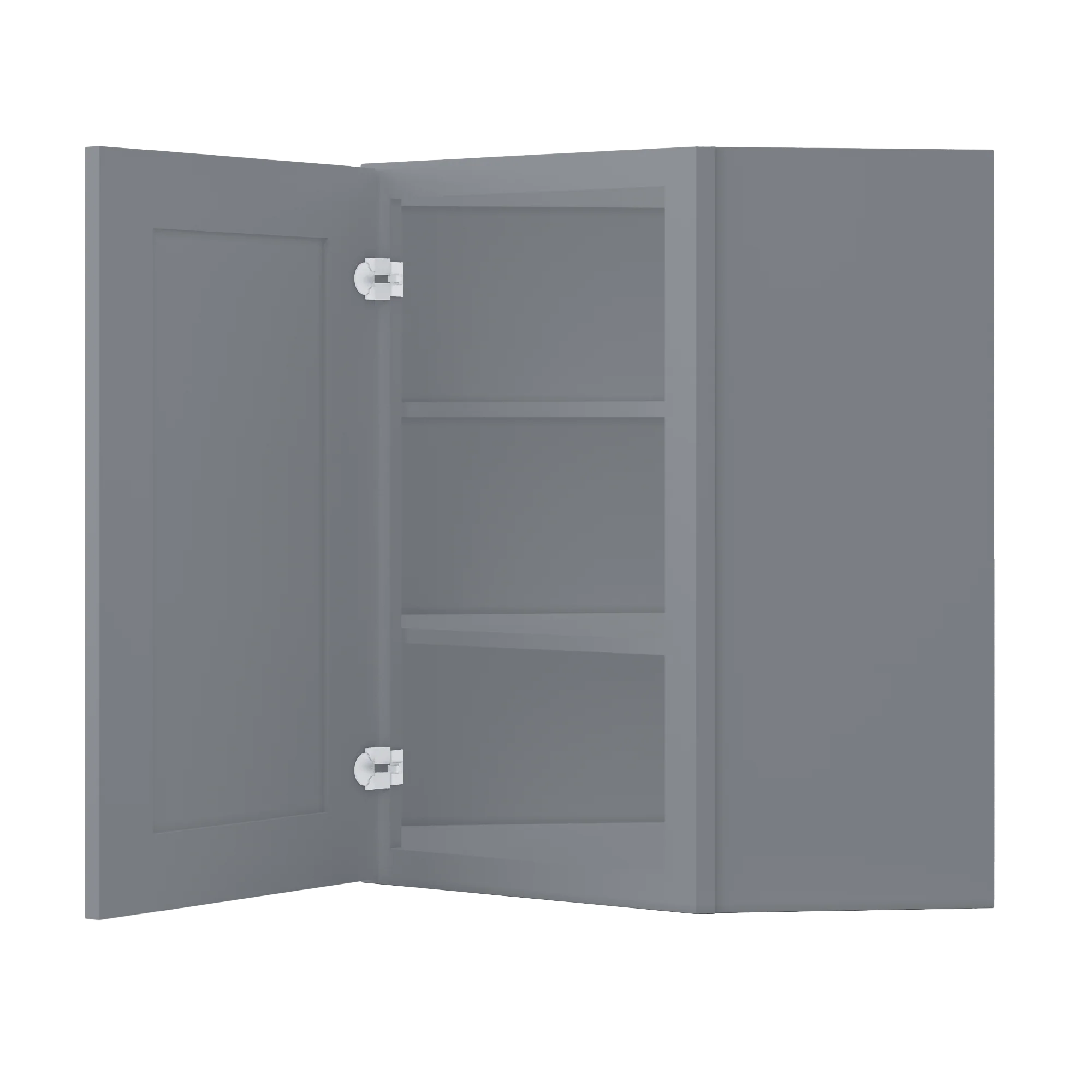 Diagonal Corner Kitchen Cabinet DC2430 Colonial Gray LessCare 24 in. width 30 in. height 12 in. depth - Image 4