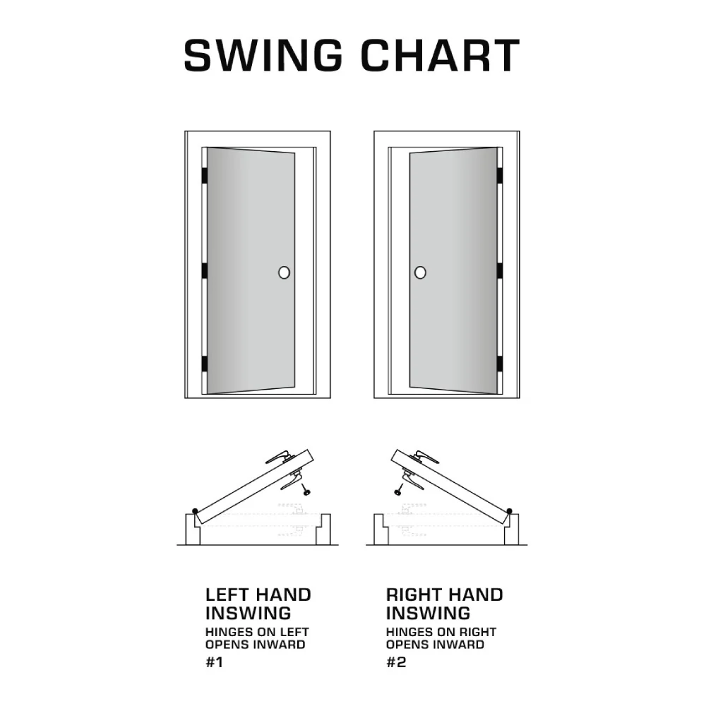 36 in. x 80 in. 5 Panel Fire Rated Unfinished White Prehung Fiberglass Exterior Door with Brickmold - Image 6
