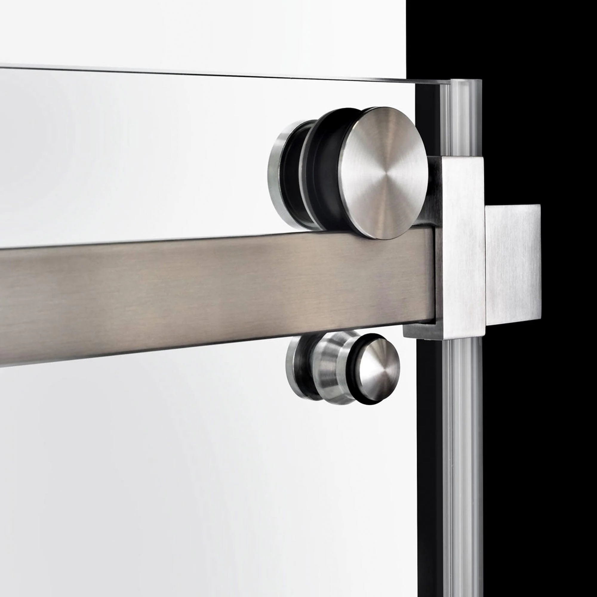 56-60 W x 76 H  Sliding Shower Semi-Frameless Door ULTRA-B with Clear Glass in Brushed Nickel - Image 3