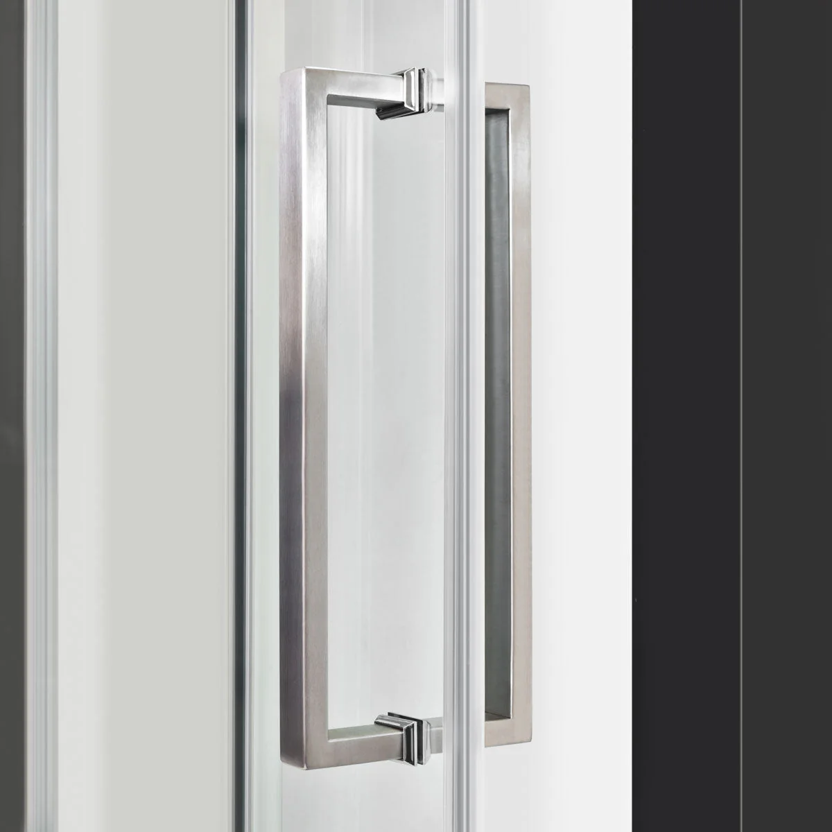 56-60 W x 76 H  Sliding Shower Semi-Frameless Door ULTRA-B with Clear Glass in Brushed Nickel - Image 5