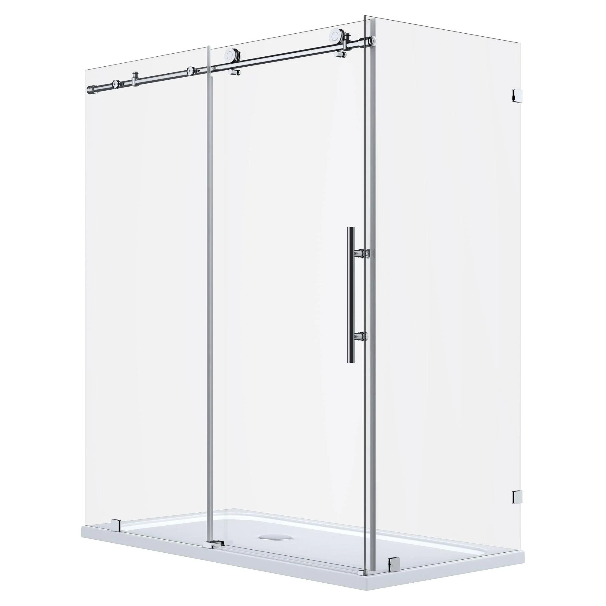 44-48 W x 76 H  x 34 1/2 D Sliding Frameless Shower Enclosure ULTRA-C with Clear Glass in Chrome - Image 4