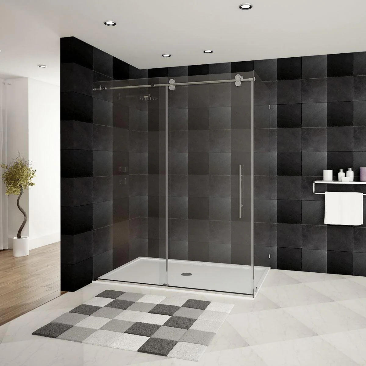 56-60 W x 79 H  x 34 1/2 D Sliding Shower Enclosure ULTRA-D Brushed Nickel - Image 3