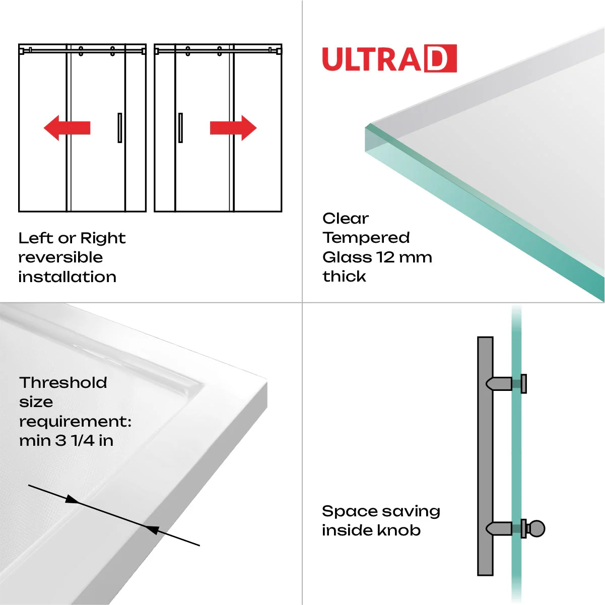 68-72 W x 79 H  x 36 D Sliding Shower Enclosure ULTRA-D Brushed Nickel - Image 8