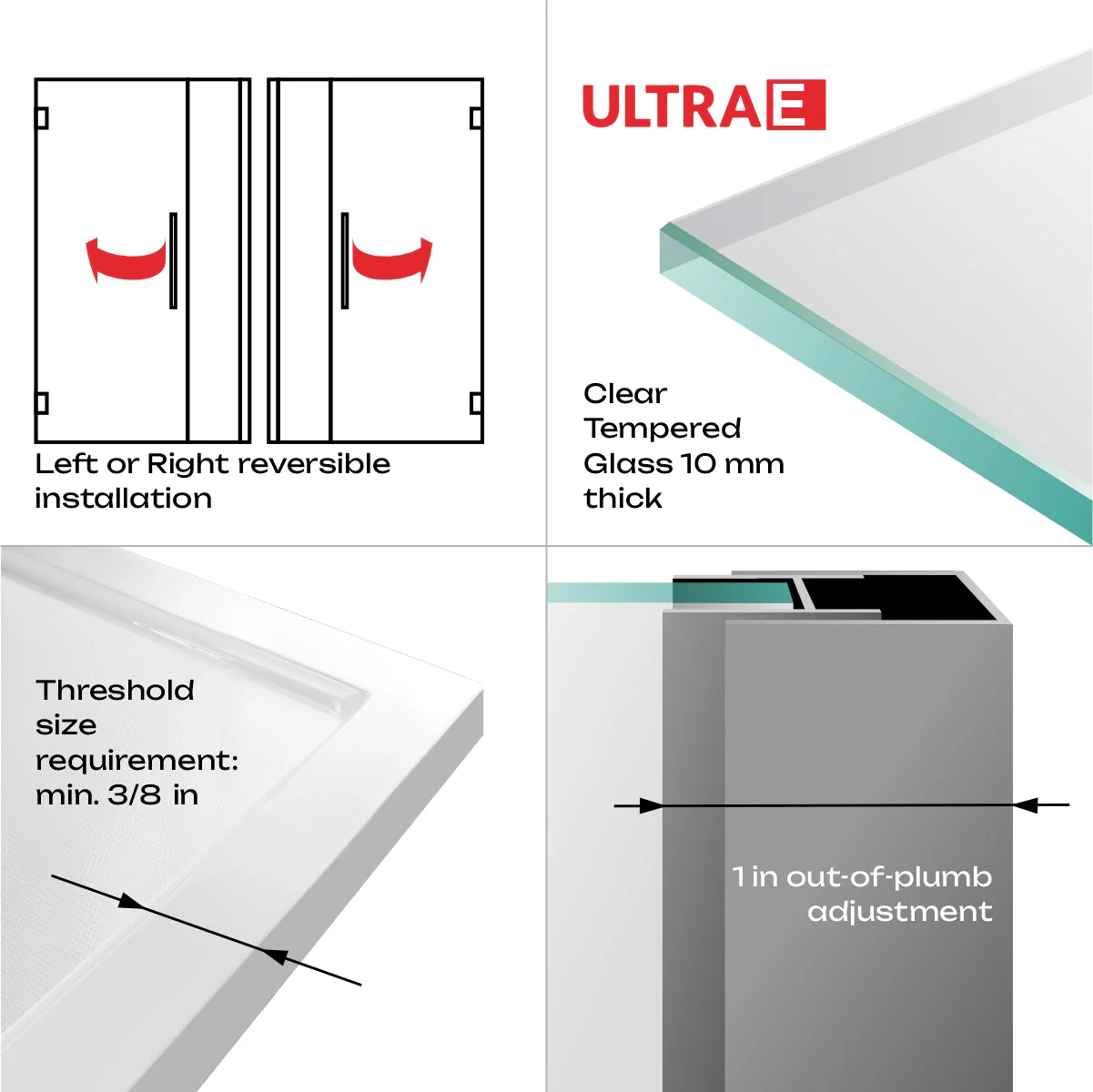 48-49 W x 72 H  Swing-Out Shower Door ULTRA-E Chrome - Image 5