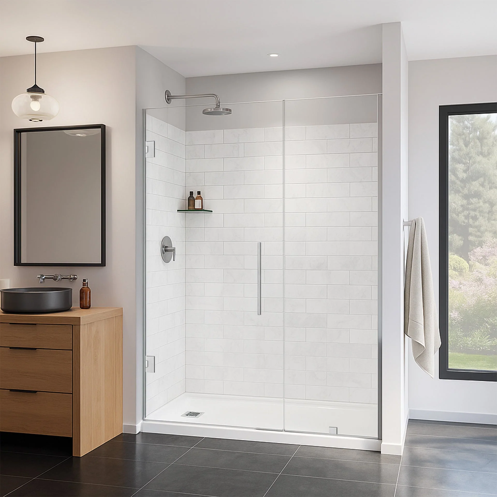 60-61 W x 72 H  Swing-Out Shower Door ULTRA-E Chrome - Image 2
