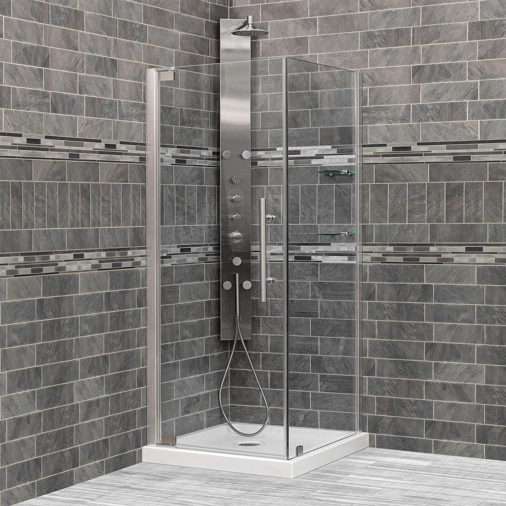 34 3/8-35 W x 72 H  x 29-30 D Swing-Out Shower Enclosure ULTRA-G Brushed Nickel - Image 2