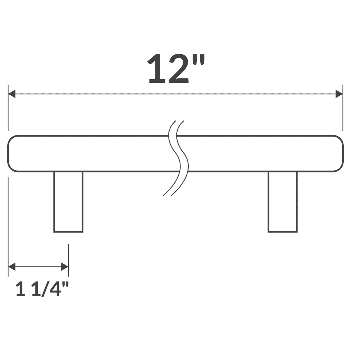 12" Door Pull LDH-12B Matte Black - Image 2