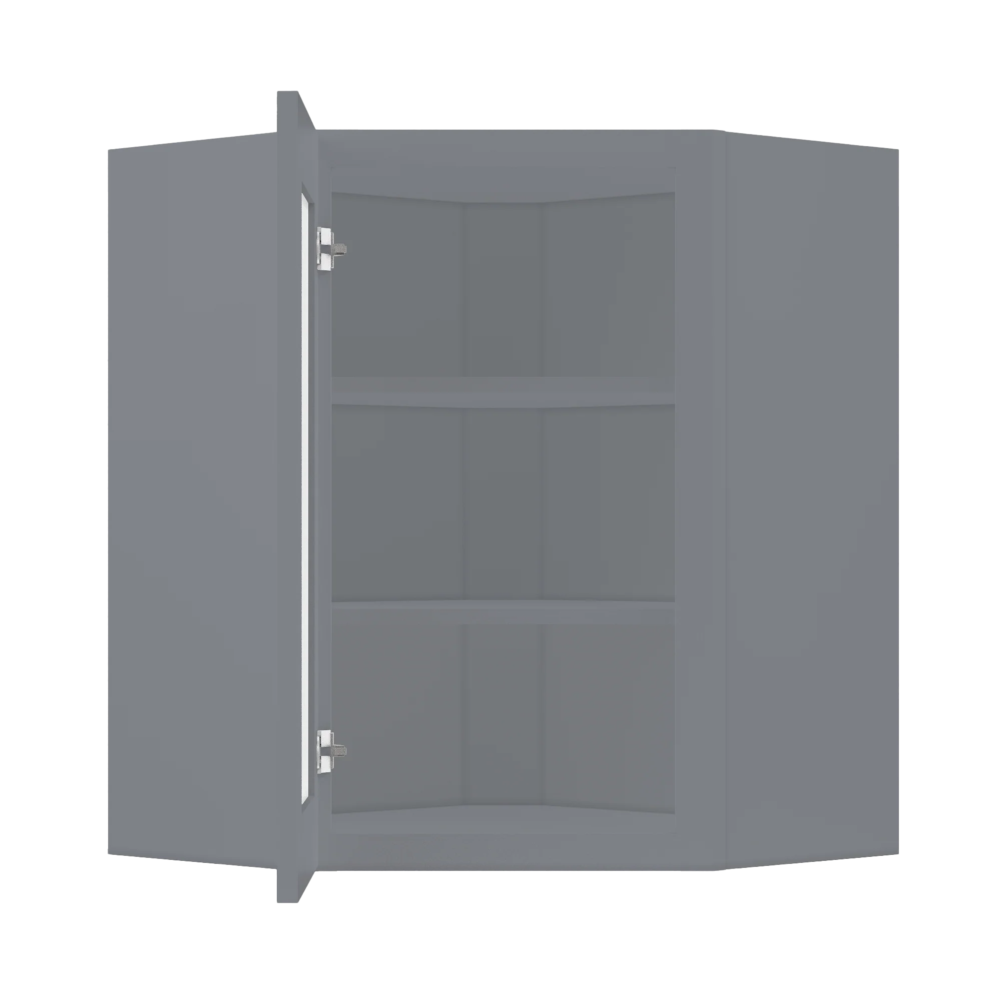 Frosted Glass Diagonal Corner Wall Kitchen Cabinet DCMD2430 Colonial Gray LessCare 24 in. width 30 in. height 12 in. depth - Image 5