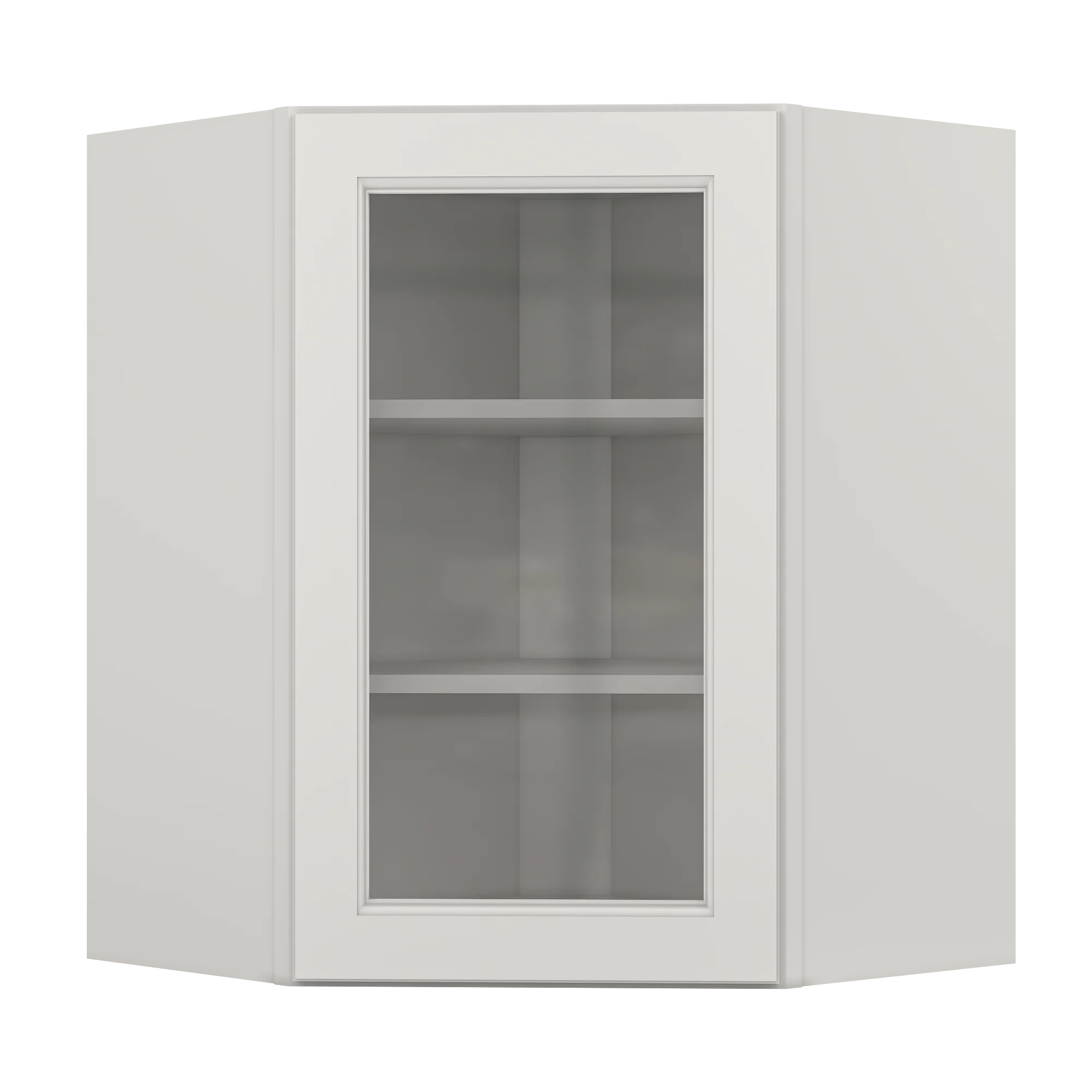 Frosted Glass Door Diagonal Corner Wall Kitchen Cabinet DCMD2430 Milan Pearl 24 in. width 30 in. height 12 in. depth - Image 3