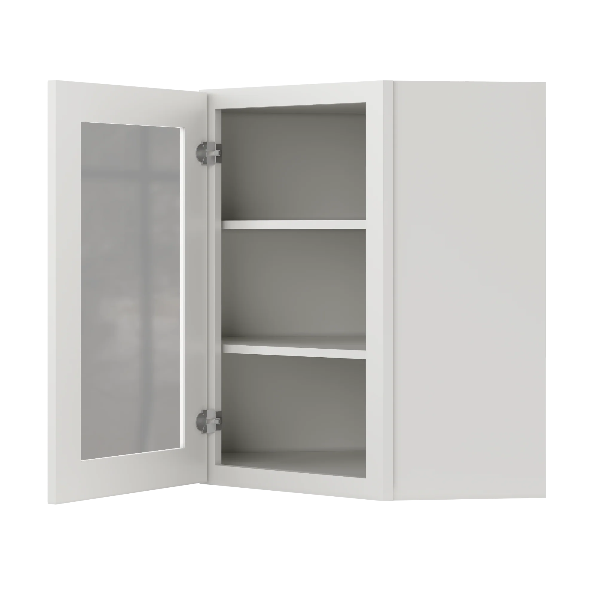 Frosted Glass Door Diagonal Corner Wall Kitchen Cabinet DCMD2430 Milan Pearl 24 in. width 30 in. height 12 in. depth - Image 4