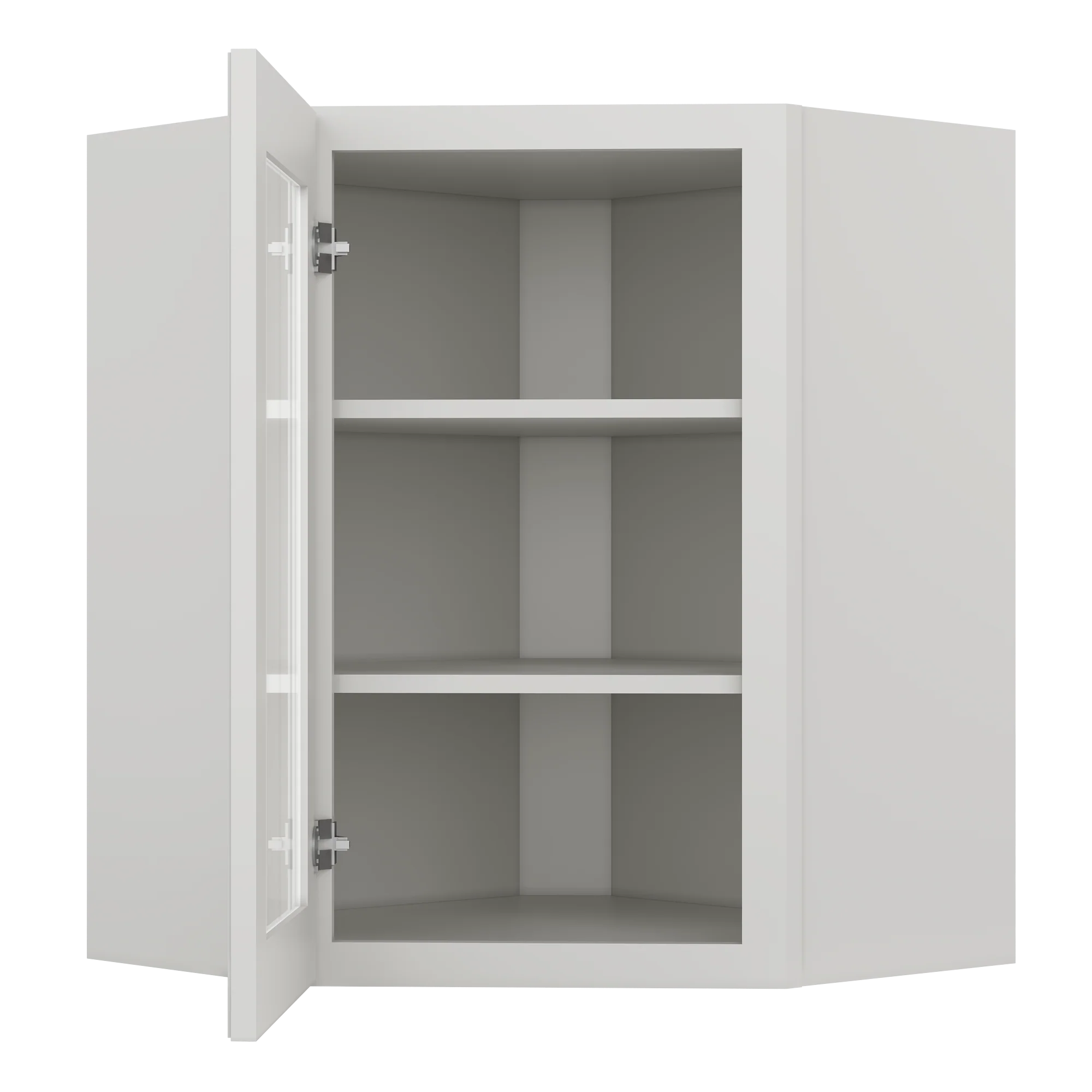 Frosted Glass Door Diagonal Corner Wall Kitchen Cabinet DCMD2430 Milan Pearl 24 in. width 30 in. height 12 in. depth - Image 5