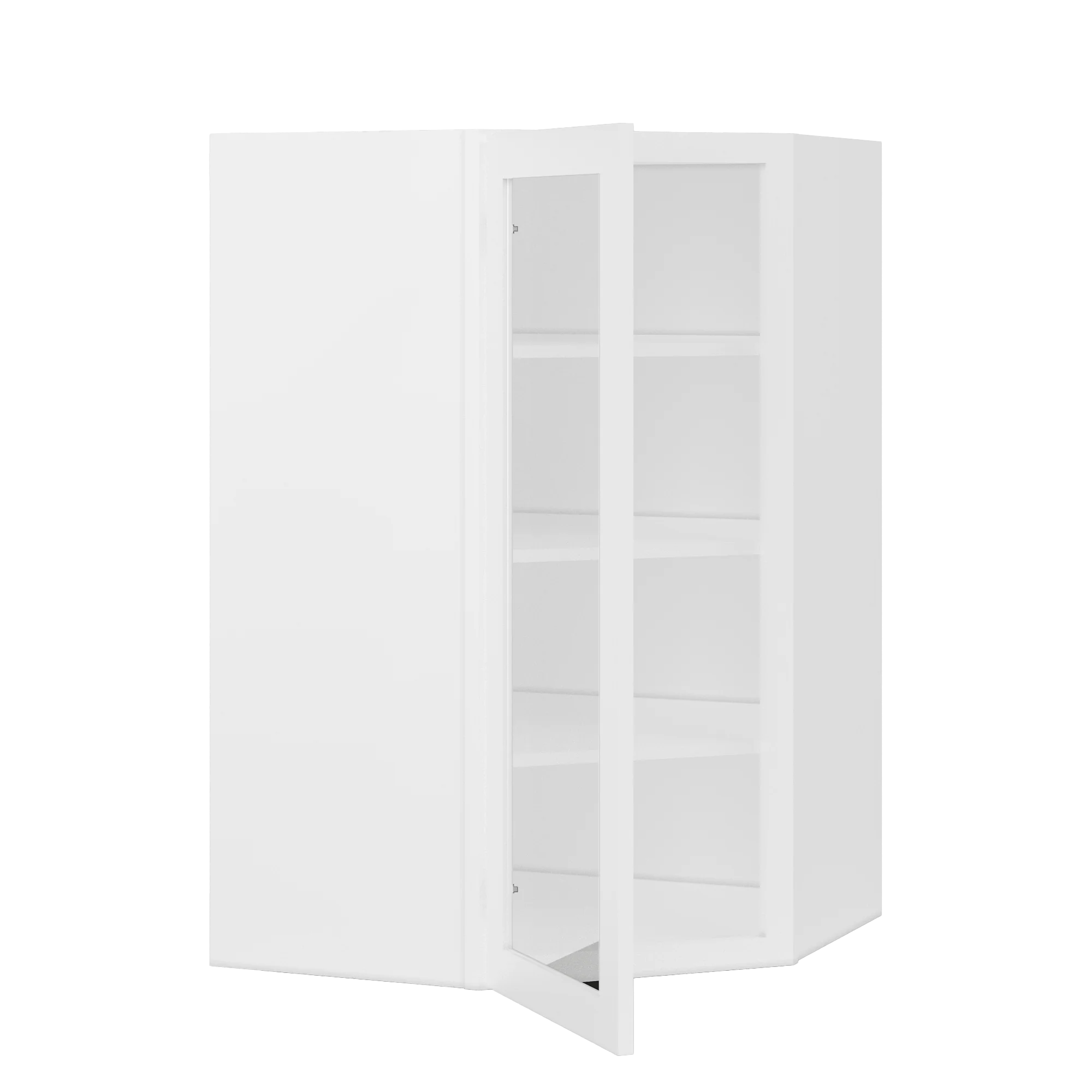 Frosted Glass Diagonal Corner Wall Kitchen Cabinet DCMD2742 Alpina White LessCare 27 in. width 42 in. height 15 in. depth - Image 4