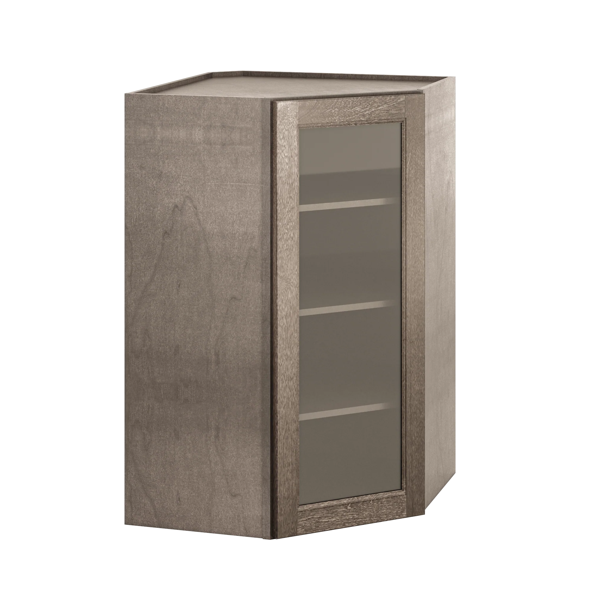 Frosted Glass Door Diagonal Corner Wall Kitchen Cabinet DCMD2742 Milan Slate 27 in. width 42 in. height 15 in. depth - Image 2