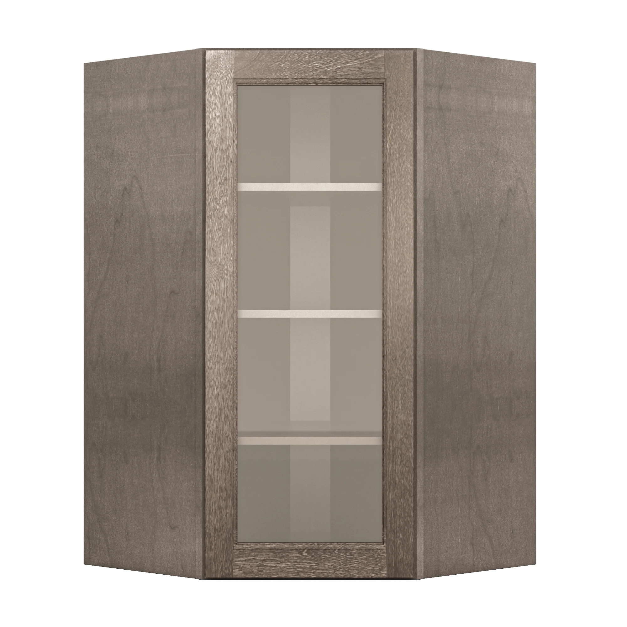Frosted Glass Door Diagonal Corner Wall Kitchen Cabinet DCMD2742 Milan Slate 27 in. width 42 in. height 15 in. depth - Image 3