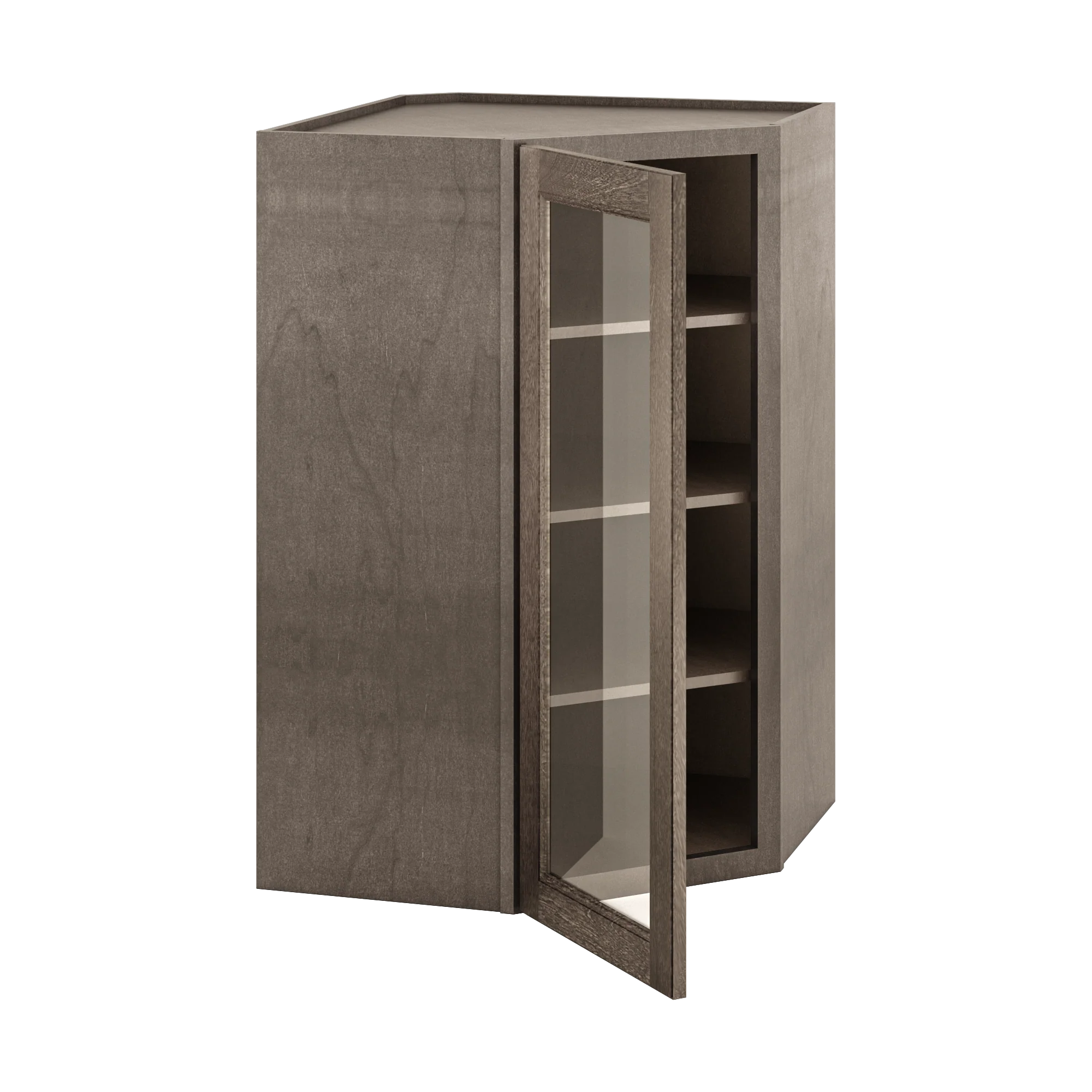 Frosted Glass Door Diagonal Corner Wall Kitchen Cabinet DCMD2742 Milan Slate 27 in. width 42 in. height 15 in. depth - Image 4
