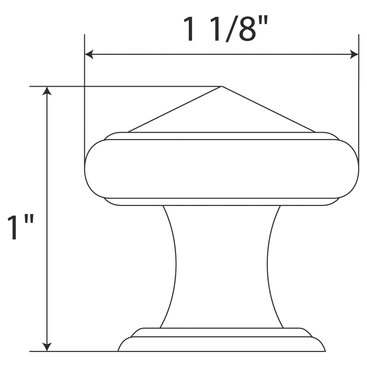 1.125"W Brushed Nickel Knob Door/Drawer Pull P-10 - Image 4