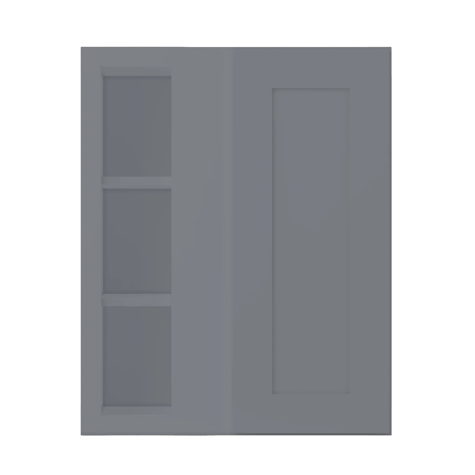 Square Corner Wall Blind Reversible Kitchen Cabinet SC2430 Colonial Gray LessCare 24 in. width 30 in. height 12 in. depth - Image 3