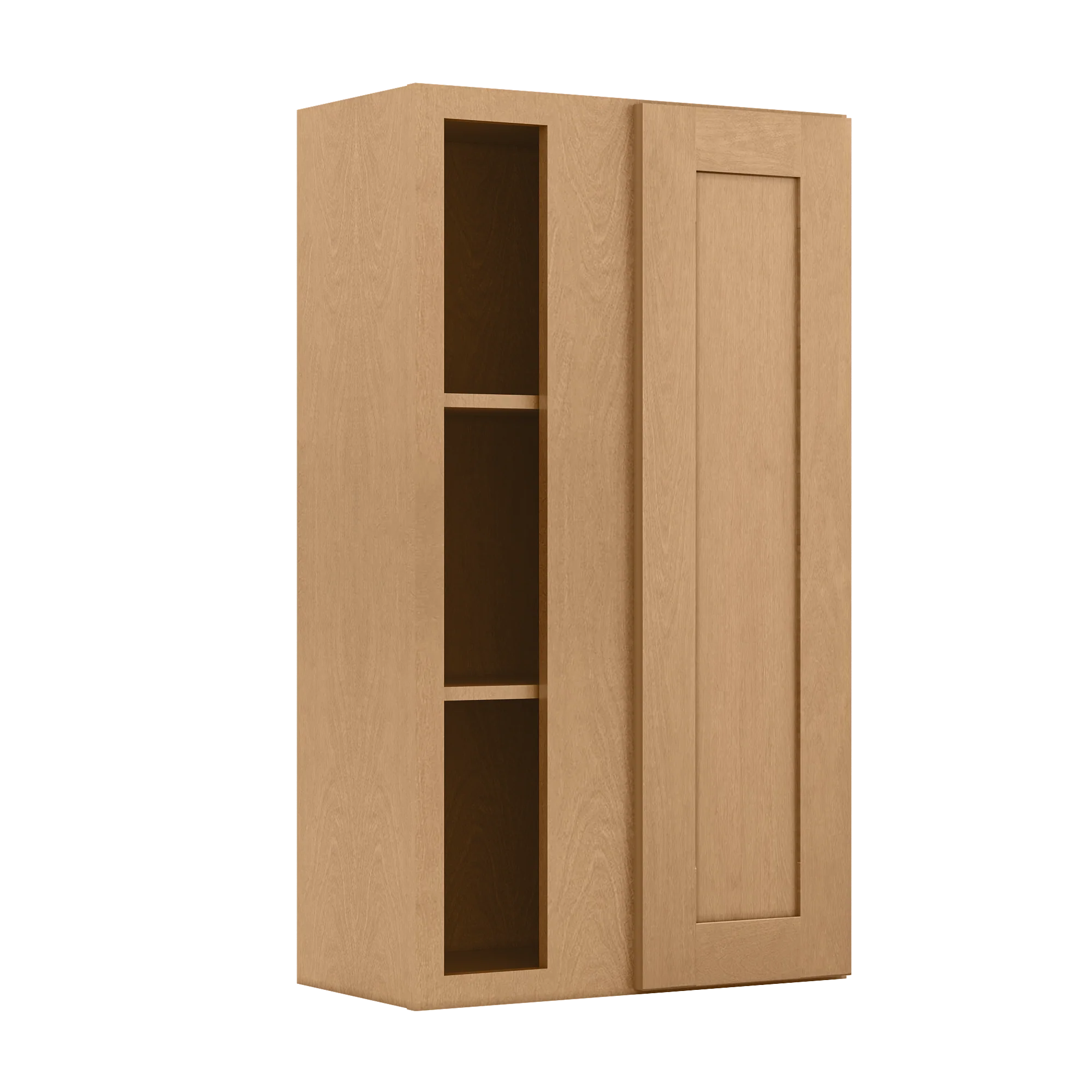 Square Corner Wall Blind Reversible Kitchen Cabinet SC2442 Shaker Toffee LessCare 24 in. width 42 in. height 12 in. depth - Image 2