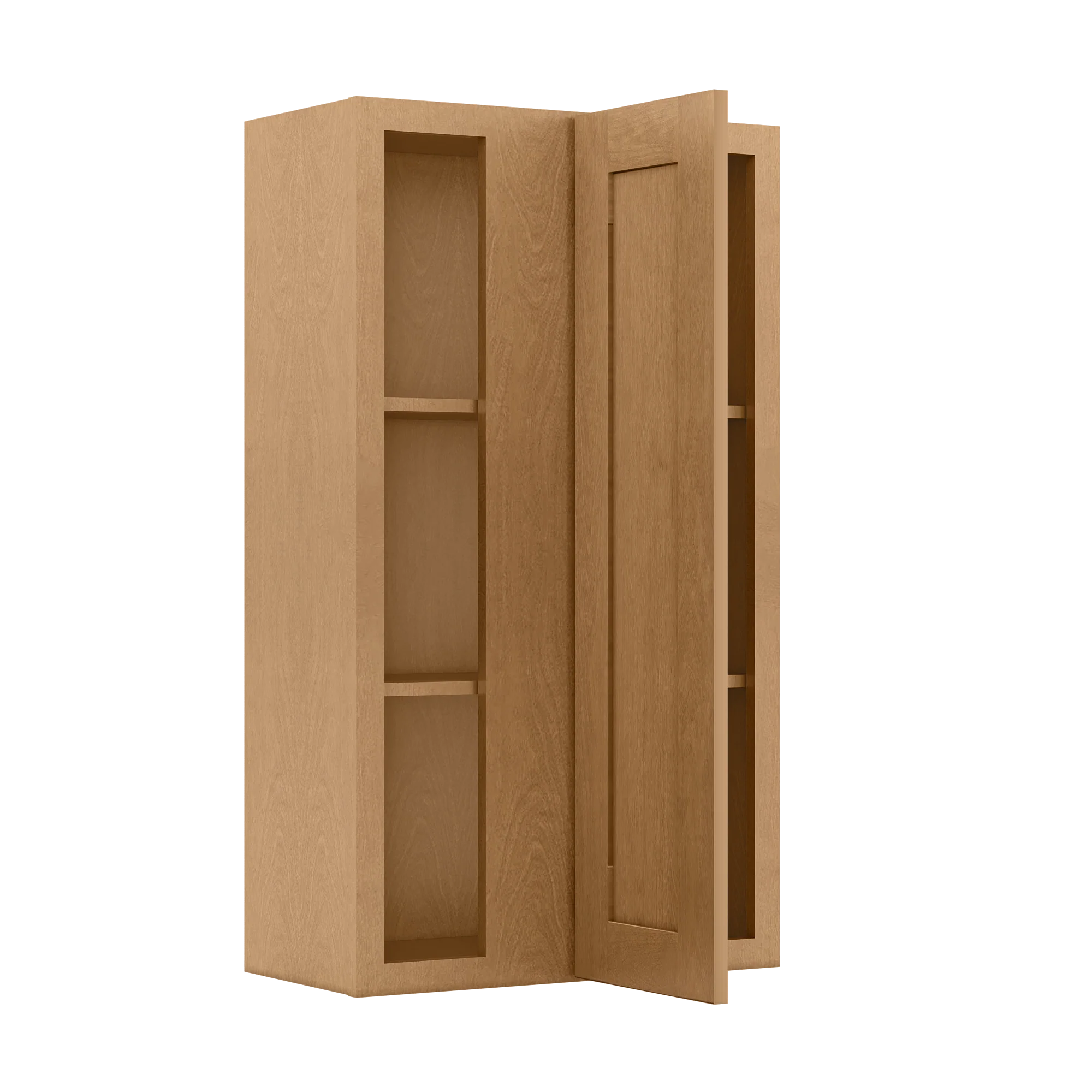 Square Corner Wall Blind Reversible Kitchen Cabinet SC2442 Shaker Toffee LessCare 24 in. width 42 in. height 12 in. depth - Image 4
