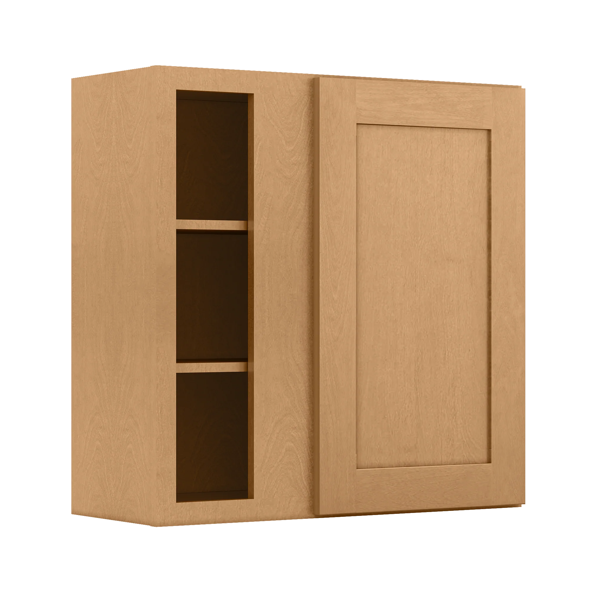 Square Corner Wall Blind Reversible Kitchen Cabinet SC3030 Shaker Toffee LessCare 30 in. width 30 in. height 12 in. depth - Image 2
