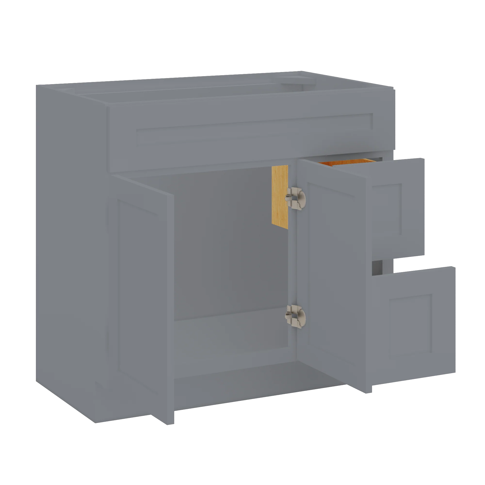 36 W x 21 D x 34.5 H Vanity Sink Base Cabinet - Colonial Gray - Image 5