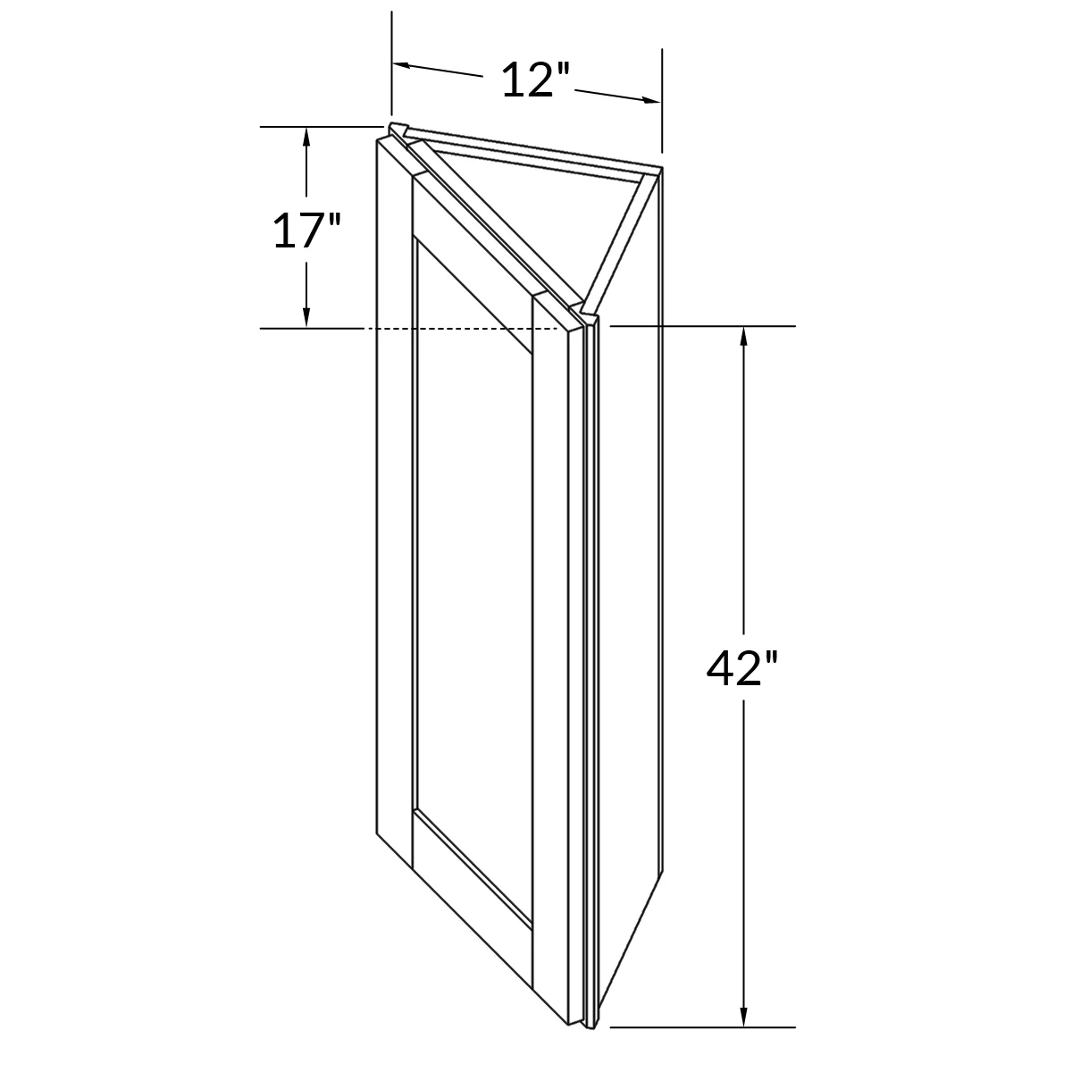 Wall End Kitchen Cabinet WEC1242 Milan Pearl 12 in. width 42 in. height 12 in. depth
